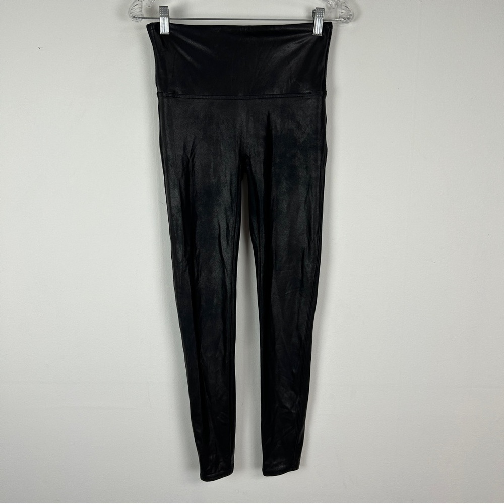 Spanx Faux Leather Leggings Black Large